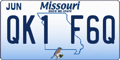 MO license plate QK1F6Q