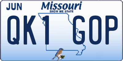 MO license plate QK1G0P