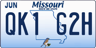 MO license plate QK1G2H