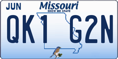 MO license plate QK1G2N