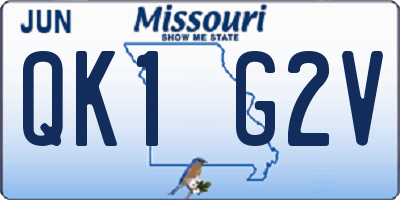MO license plate QK1G2V