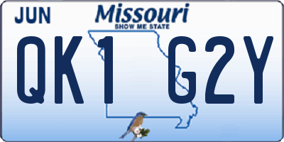 MO license plate QK1G2Y