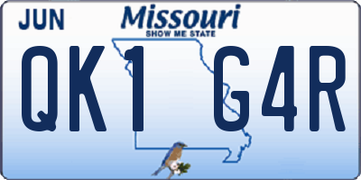 MO license plate QK1G4R