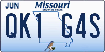 MO license plate QK1G4S