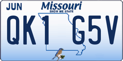 MO license plate QK1G5V