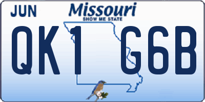 MO license plate QK1G6B
