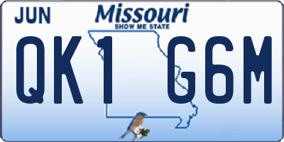 MO license plate QK1G6M