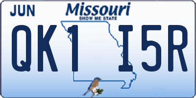 MO license plate QK1I5R
