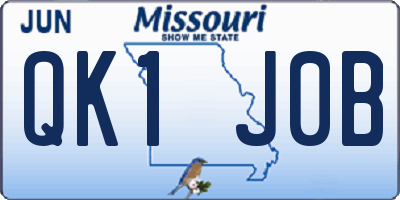MO license plate QK1J0B