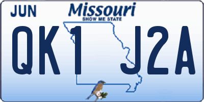 MO license plate QK1J2A
