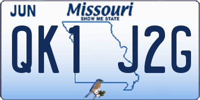 MO license plate QK1J2G