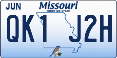 MO license plate QK1J2H