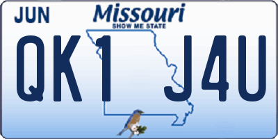 MO license plate QK1J4U