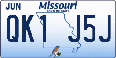MO license plate QK1J5J
