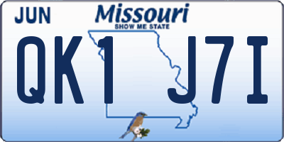 MO license plate QK1J7I