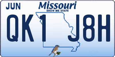 MO license plate QK1J8H