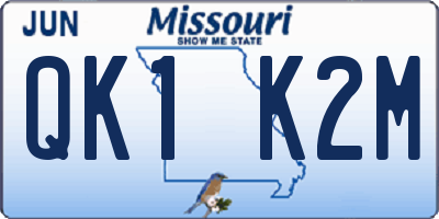 MO license plate QK1K2M