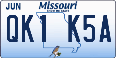 MO license plate QK1K5A