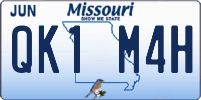 MO license plate QK1M4H