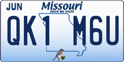 MO license plate QK1M6U