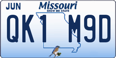 MO license plate QK1M9D