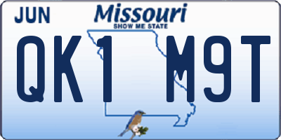 MO license plate QK1M9T