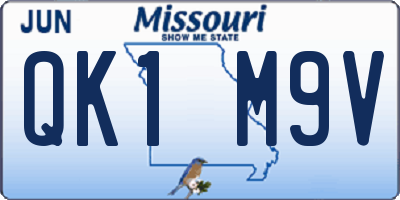 MO license plate QK1M9V