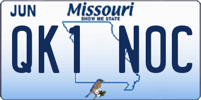 MO license plate QK1N0C