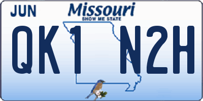 MO license plate QK1N2H