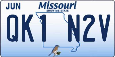 MO license plate QK1N2V