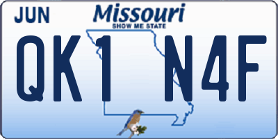 MO license plate QK1N4F