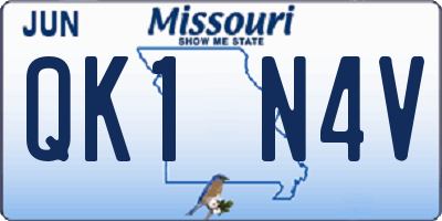 MO license plate QK1N4V