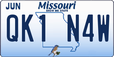 MO license plate QK1N4W
