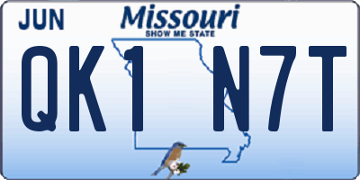 MO license plate QK1N7T