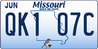MO license plate QK1O7C