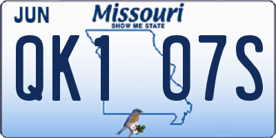 MO license plate QK1O7S