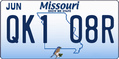 MO license plate QK1O8R