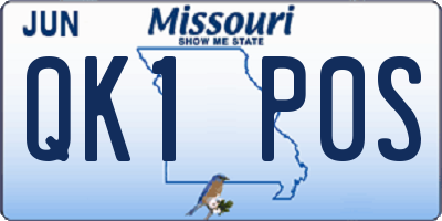 MO license plate QK1P0S
