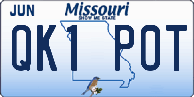 MO license plate QK1P0T