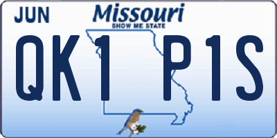 MO license plate QK1P1S