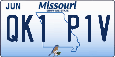 MO license plate QK1P1V