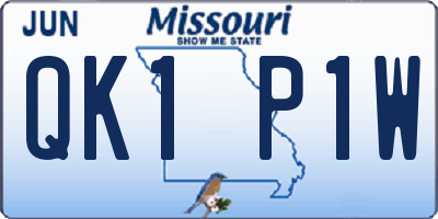 MO license plate QK1P1W