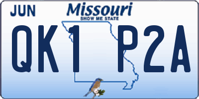MO license plate QK1P2A