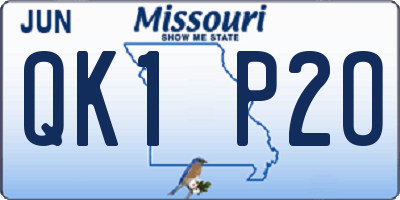 MO license plate QK1P2O
