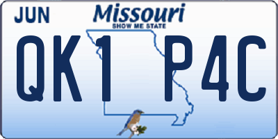 MO license plate QK1P4C