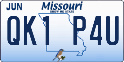 MO license plate QK1P4U