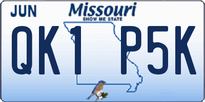 MO license plate QK1P5K