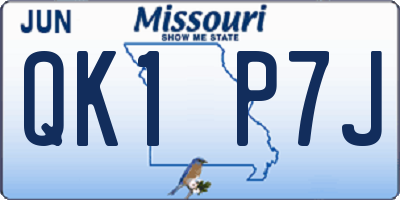 MO license plate QK1P7J