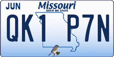 MO license plate QK1P7N