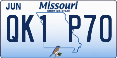 MO license plate QK1P7O